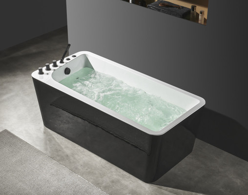 Luxury Bathtub Black White Tub Bathtubs 170x80 with Complete Fittings