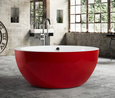 Freestanding bathtub tub standalone bathtub round red modern bath