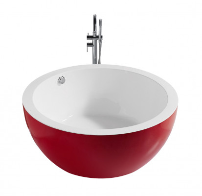 Freestanding bathtub tub standalone bathtub round red modern bath
