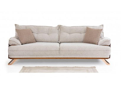 Three-seater sofa 3-seater couch upholstered sofa fabric sofa beige modern