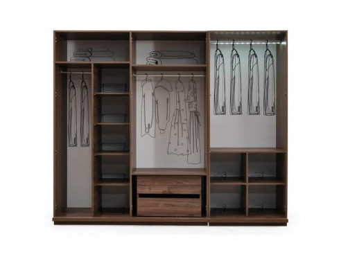 Wardrobe Bedroom Closet Wooden Cabinet Wood Beige Modern Large