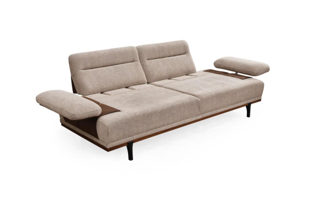 Fabric sofa, three-seater sofa, couch, upholstered sofa, beige, modern.