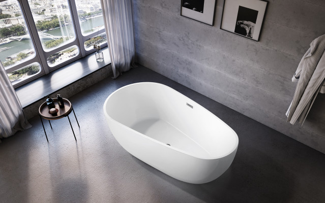 Tub freestanding bathtub contemporary blue oval