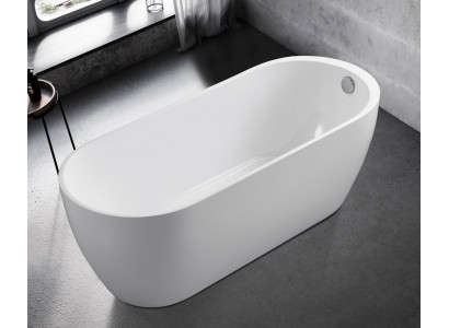 Free-standing acrylic bathtub white contemporary freestanding bathtub