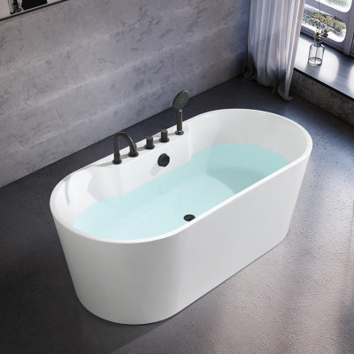 Contemporary tub acrylic bathtub bathroom white freestanding bathtub