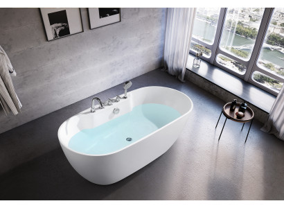 Freestanding oval bathtub bathroom acrylic bathtub tub white