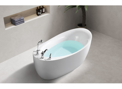 Bathtub Oval Tub Freestanding 160x80 Fixtures Complete
