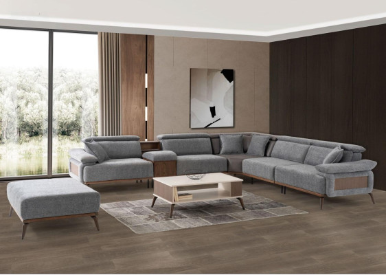 Sectional L-shaped fabric sofa upholstered sofa couch sofa blue modern fabric