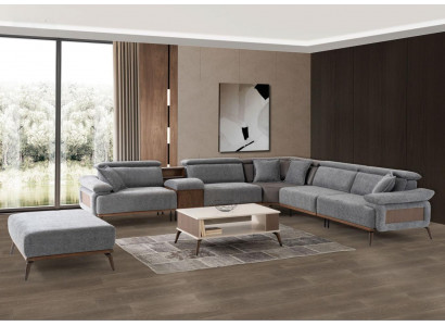 Sectional L-shaped fabric sofa upholstered sofa couch sofa blue modern fabric
