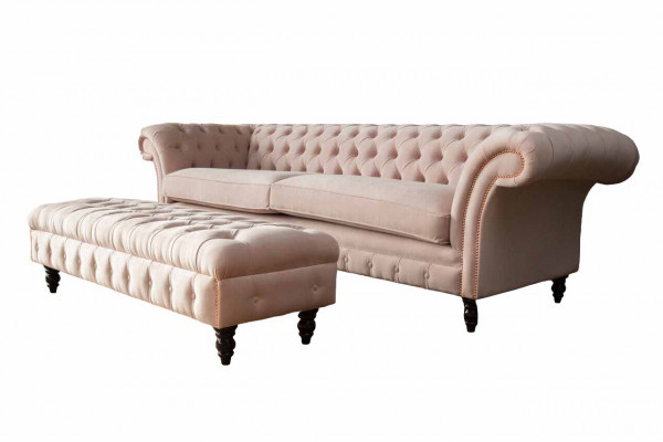 Footstool Ottoman Upholstered Stool Seat Ottoman Chesterfield