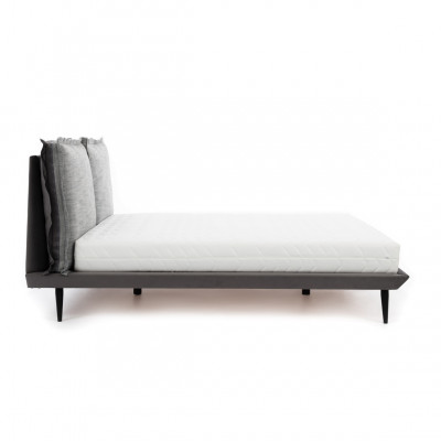 Stylish bedroom gray bed 2x nightstands luxury beds 3-piece set