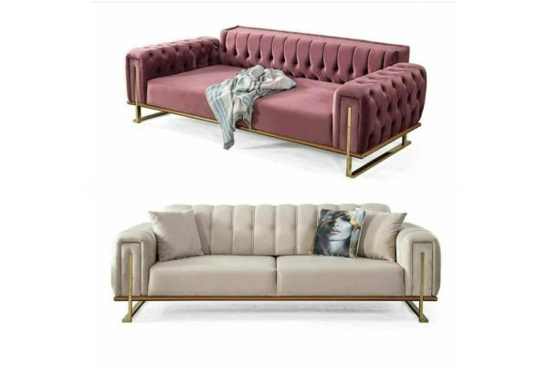 Designer Chesterfield Sofa Luxury 2x Cushion Couches Living Room Furniture