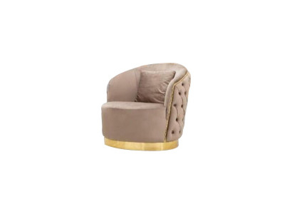 Living room designer beige Chesterfield armchair upholstery furniture luxury design