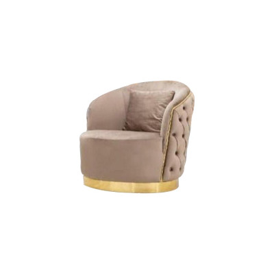 Designer living room set 3-seater sofa and armchair beige color 2-piece new