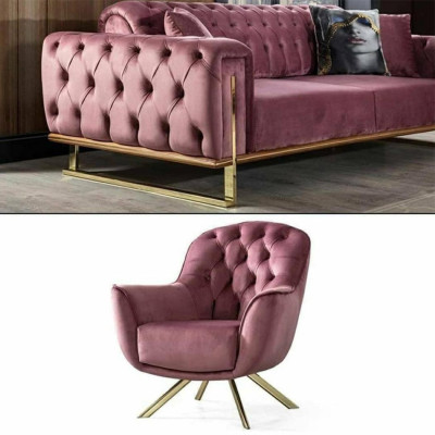 Designer living room consists of a set with a 3-seater sofa and 2-piece armchair, new.
