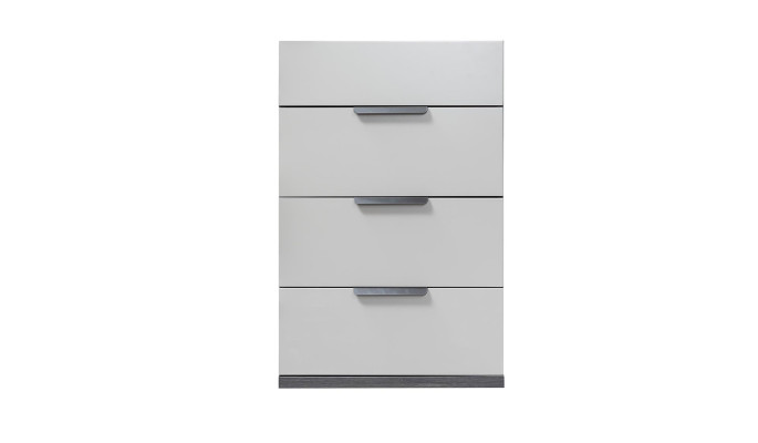 Gray-White Noble Dresser Bedroom Designer Wood 4-Drawer Furniture
