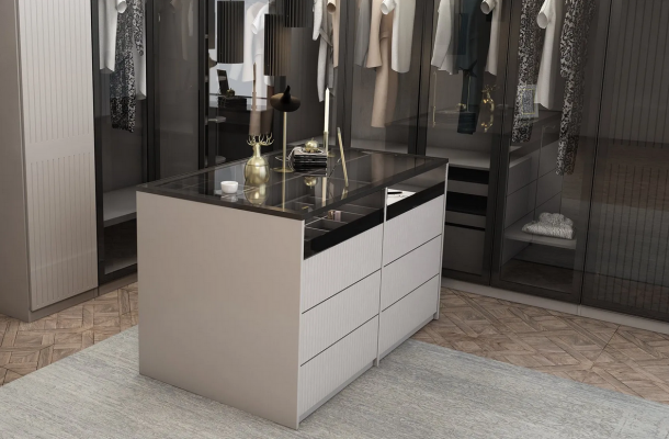 Exclusive glass cabinet bedroom wardrobe designer dresser