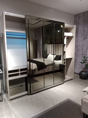 Exclusive black wardrobe stylish bedroom wooden furniture