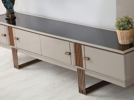 Stylish Dining Room Set with Dining Table + 4x Chairs + Dresser + Sideboard 7-piece