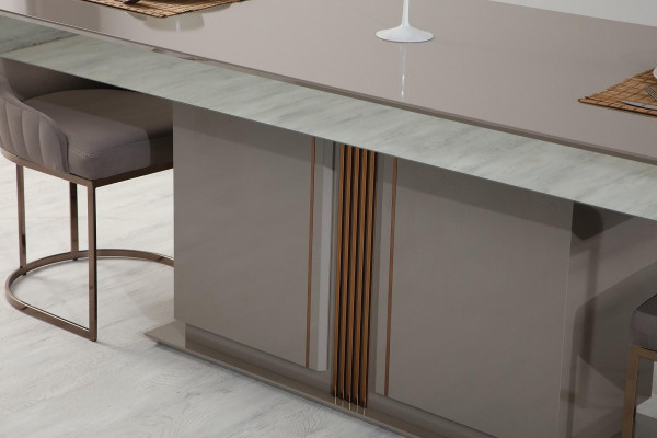 Modern dining room set consists of dining table + 4x chairs + sideboard 6 pcs.