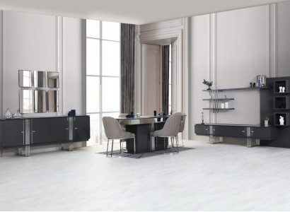 Designer dining room furniture luxurious dining table chairs sideboard 7-piece set