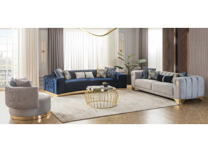 Modern living room upholstered furniture designer four-seater 3-seater 2x armchair