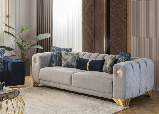 Modern living room upholstered furniture designer four-seater 3-seater 2x armchair