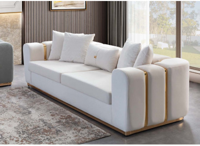 Living room sofas designer stainless steel four-seater upholstery modern couches