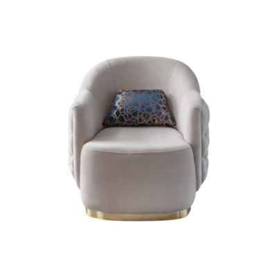 Armchair 1-Seater Upholstered Sofas Design Luxury Textile Couch White Sofa New