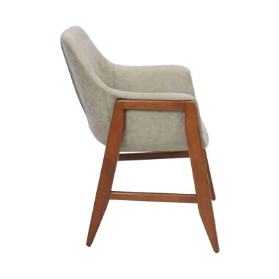 Dining room chair 2x chairs kitchen chair armchair wood fabric modern gray chair