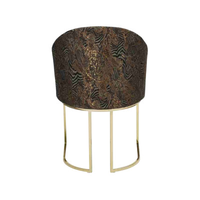 Round dining room stainless steel chair living room chairs luxury upholstered seat