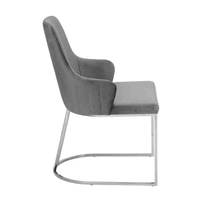 Gray 2x Dining Room Chairs Upholstered Chairs Luxury Dining Room Set of 2