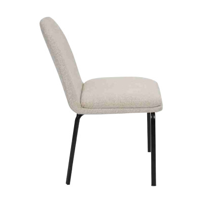 Group of Chairs 6x Chair Set Fabric Upholstered Seat Stainless Steel Dining Room New