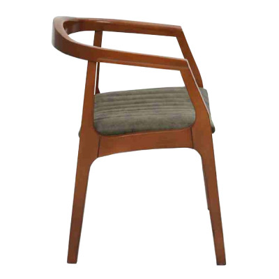 Chair Brown Design Living Room Dining Room Wood 2x Chairs Upholstered with Armrest