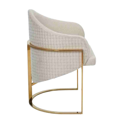 Stylish Upholstered Dining Chair Metal Kitchen Chair White Modern New