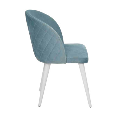 Modern dining room wood 2x chairs blue armless new design upholstered chair