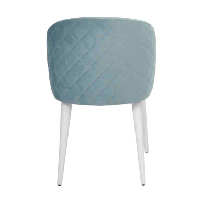 Modern dining room set, 4x blue chairs, wood, armless, new design, upholstered chair