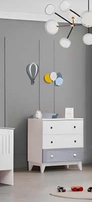 Modern children's room 2-piece furniture complete room multicolored children's bed chest of drawers