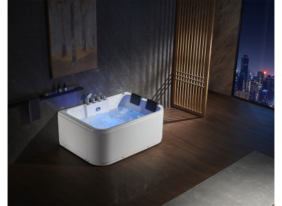 Whirlpool Massage Jets Bathtub Double Tub Corner Bathtub Tub for 2 Persons