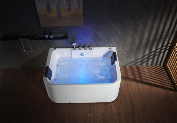 Whirlpool Massage Jets Bathtub Double Tub Corner Bathtub Tub for 2 Persons