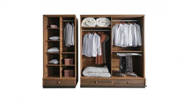 Two-tone bedroom designer set double bed wardrobe dresser