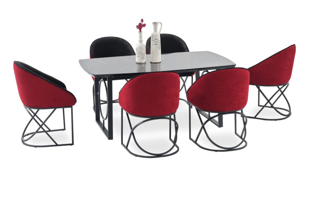 Luxury designer green dining chair 6x chairs single-seater modern dining room