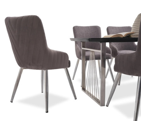 Modern 6x Chairs Upholstered Chair Luxury Armchair Beige Chair Dining Room Chair