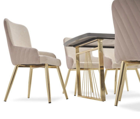 Modern design brown dining chairs 6x without armrest luxury furniture