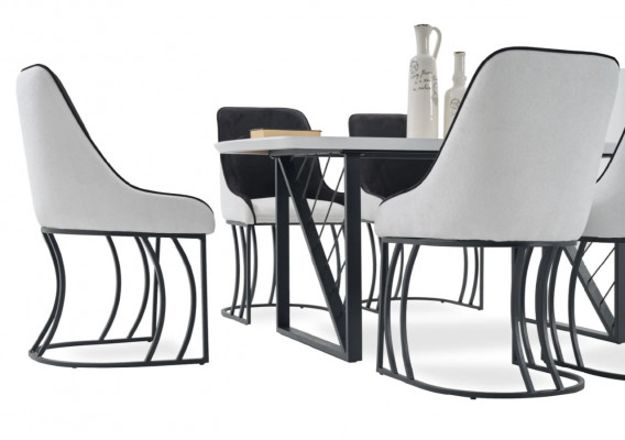 Dining room set ensemble table 6x chairs design modern furniture luxury dining table new