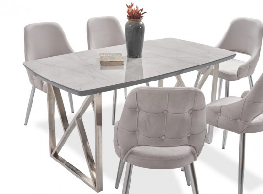 Luxury tables dining room table metal dining room table modern furniture stainless steel