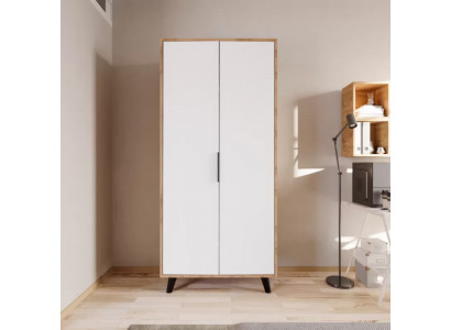 Bedroom wardrobe modern design white brown two-tone luxury