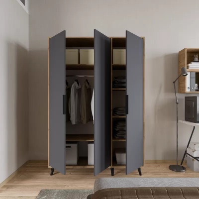 Gray Brown Modern Design Wardrobe Rectangular Bedroom Luxury