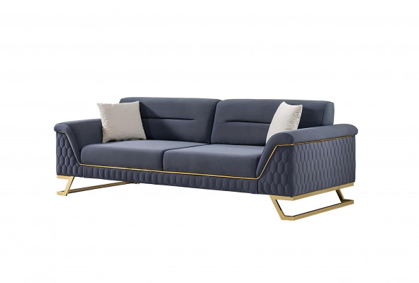 Blue living room designer stainless steel 3-seater modern luxury furniture new