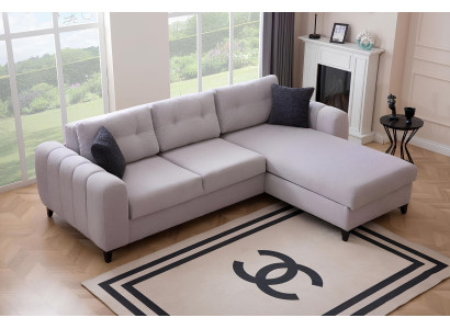 White corner sectional sofa designer seating furniture textile living room couch new
